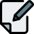 Paper and writing pen isolated on a white background icon