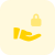 Share locking protocol to the peers , hand and padlock icon