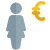 Salary transferred in euro money tender layout icon