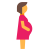visão lateral da grávida icon