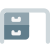 Office table with two drawers isolated on a white background icon
