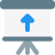 White board with upwards direction arrow layout icon