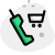 Old classic phone with online phone shopping icon