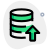 Database uploading on a server machine isolated on a white background icon