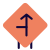 Left side intersection on a straight road icon
