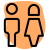 Male and female bathroom stickman signal logotype icon