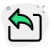 Mail reply arrow for email and messages icon