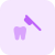 Brushing teeth problem with a soft brush isolated on a white background icon