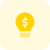 Money idea with a dollar sign on lighting bulb icon