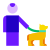 uomo con cane icon