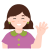 girl-woman-hello-hi-hand-gesture-avatar-shorthair icon