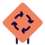 Roundabout of an inner intersection traffic sign board icon