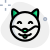 Happy smiling dog face with eyes closed emoji icon