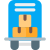 Delivery boxes loaded on a trailer truck icon