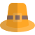 Pilgrim hat without leaf used as a decoration icon