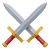 espadas cruzadas icon