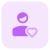 Favorite user profile picture with heart logotype icon