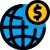 Browser and money trade online and worldwide icon