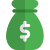 Money bag dollar collection deposite value currency icon