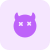 Devil with horns crossed resembling dead emoji icon