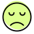 Pictorial representation of sad face emoticon layout icon