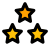 Three star ratings for above average performance icon