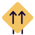 Front Lane direction with multiple arrows layout icon