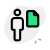 Employee sharing a single file on an online server icon