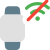 Smartwatch in no wifi zone isolated on white backgsquare, icon