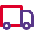 Box truck ot cargo delivery by logistic company icon