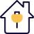 Home with energy plug connected isolated on a white background icon