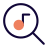 Magnifying glass Logotype for searching music online icon