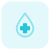 Blood bank with droplet and plus logotype layout icon