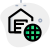 Global storage with globe logo - digital storage layout icon
