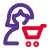 Buying a grocery item online on e-commerce website icon