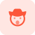 带有帽子和张嘴笑脸的外部牛仔表情符号 tritone-tal-revivo icon