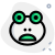 Frog emoji frowning pictorial representation with mouth open icon