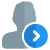 Single user with right direction arrow layout icon