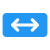 Horizontal arrows in both directional on a road signal icon