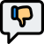 Dislike comment with thumbs down on a speech bubble icon