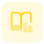 Books on commerce and accounting and chart icon