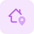 Home location with a pinpoint isolated on a white background icon