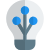 Bulb with nodes isolated on a white background icon