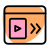 Media player with fast forward option layout icon