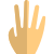 Four fingers hand gesture in political campaign with back of the hand icon