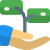 Money growth and investment concept with pot and leaf as money icon