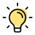 Lightning bulb with high illumination isolated on white background icon