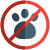 Pets are not allowed in clubs and private property location icon