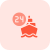 Round the clock ship cargo delivery service icon