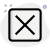 Cross sign in box for decline, isolated in a white background. icon